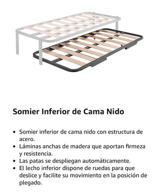 Cama nido metálica 90x200cm