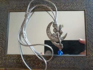 Colgante hada luna azul plata