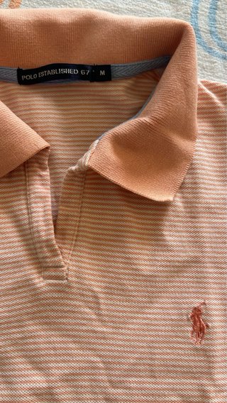 Polo Ralph Lauren Rayas Mujer - Talla M - Naranja