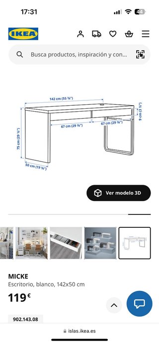 Escritorio IKEA MICKE Blanco