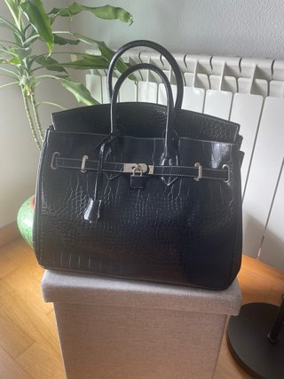 Bolso estilo Birkin negro
