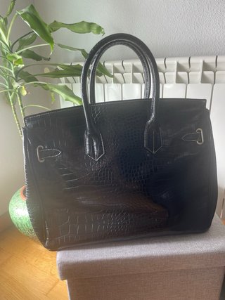 Bolso estilo Birkin negro