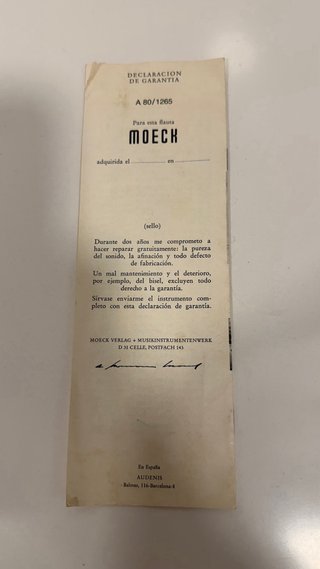 Flauta dulce MOECK madera
