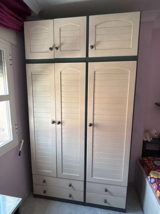 Armario madera pino gallego beige/verde