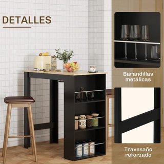 Mesa Bar Cocina Alta 3 Estantes Estilo Moderno