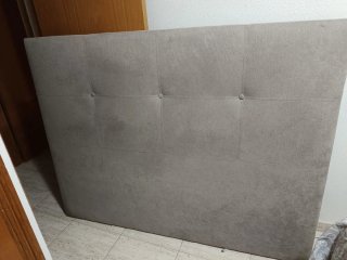 Cabezal 150cm tela marrón