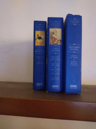 tre volumi Leonardo da Vinci Goldoni Pirandello
