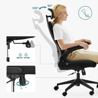 Silla de Oficina Ergonómica SONGMICS Negra