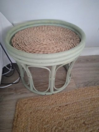 Mesa auxiliar ratán vintage