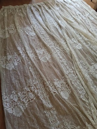 2 Cortinas Vintage Encaje Calado