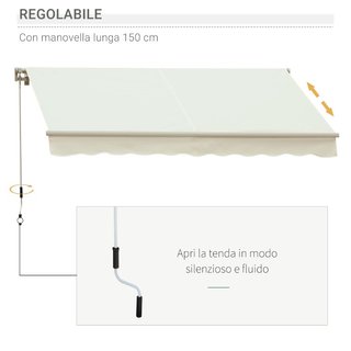 Tenda da Sole Avvolgibile a Caduta con Manovella,