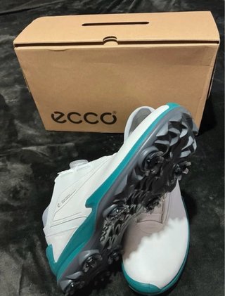 Zapatos de golf Ecco blancos y verde azulado