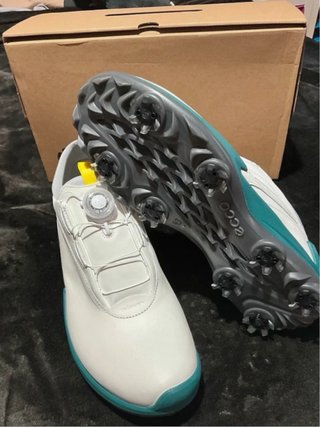 Zapatos de golf Ecco blancos y verde azulado