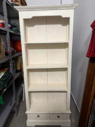Librería madera blanca 4 estantes