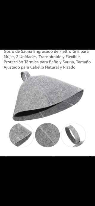 Berretto sauna in feltro grigio da donna, 2 unità
