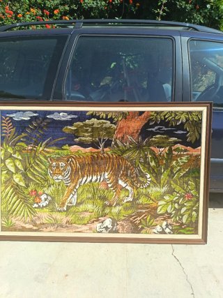 Tapiz de pared con paisaje de tigre