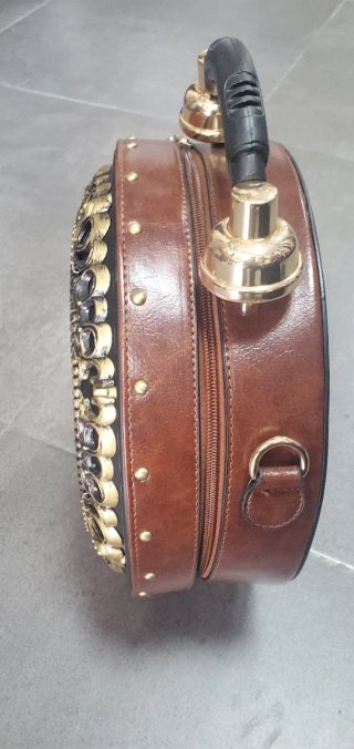 Bolso estilo Steampunk Marrón y Dorado