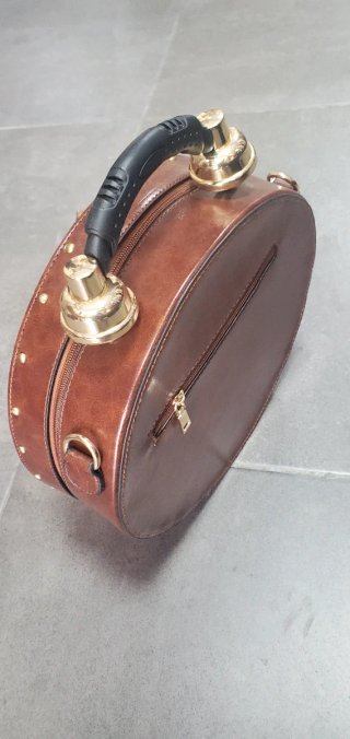 Bolso estilo Steampunk Marrón y Dorado