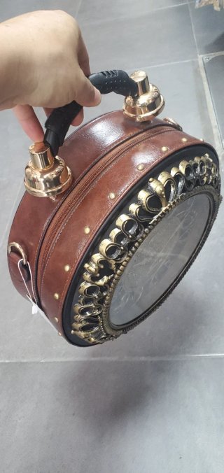 Bolso estilo Steampunk Marrón y Dorado