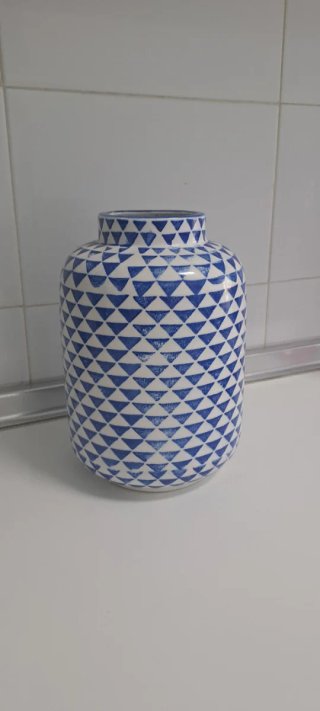 Florero Zara Home Azul y Blanco