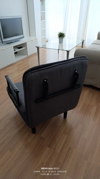 Sillón Cama Plegable Gris WOLTU