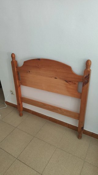 Cabecero madera pino cama 90