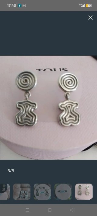 SÓLO HOY PENDIENTES TOUS PLATA Originales