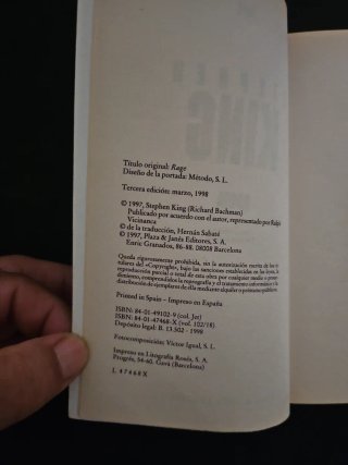 Libro Stephen king/rabia