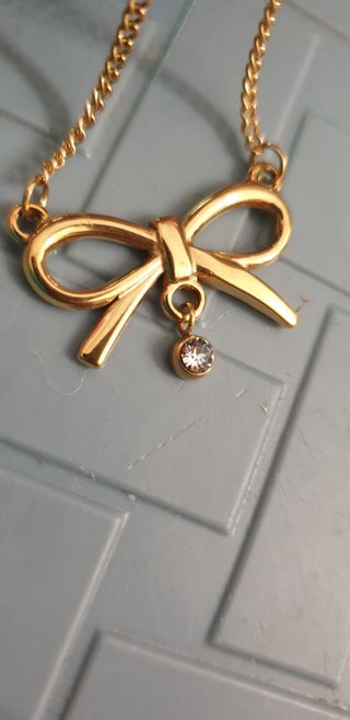 Collana Fiocco Acciaio Placcato Oro