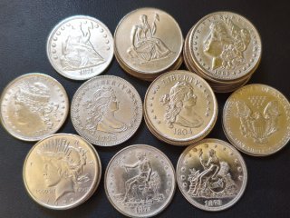 Monedas Dólar USA 1795-1922 Réplicas tipo "duro"