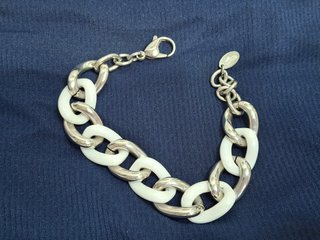 Pulsera Mujer LOTUS. Metal/blanco. SIN ESTRENAR.