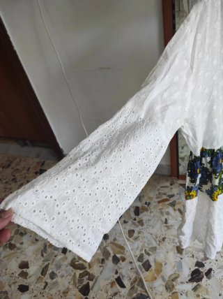 Vestito bianco mare manica 3/4