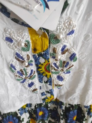 Vestito bianco mare manica 3/4