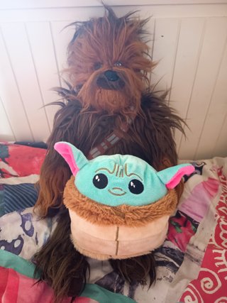 Lote Peluches Star Wars Chewbacca y Grogu