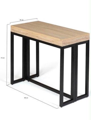 Mesa Comedor Extensible Industrial Madera