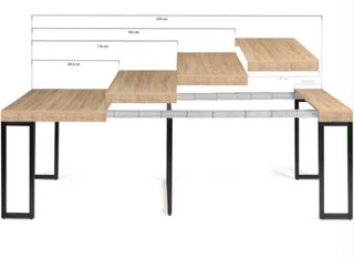 Mesa Comedor Extensible Industrial Madera