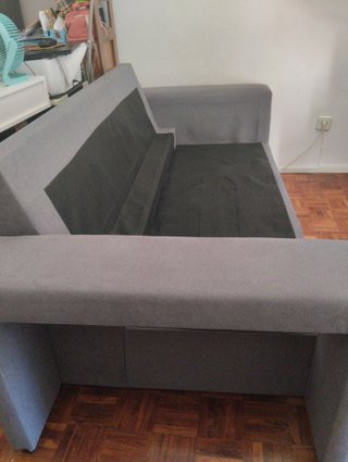 Sofá Chaise Longue Cinza Reversível
