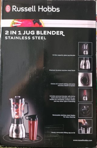Batidora Russell Hobbs 2 en 1 Acero Inox