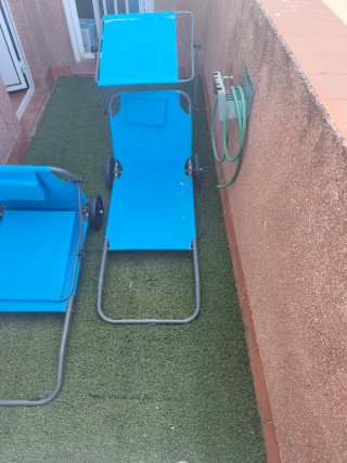 2 Sillas de Playa Plegables Azul