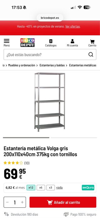 Estanterías metálicas nuevas 200x110x40cm