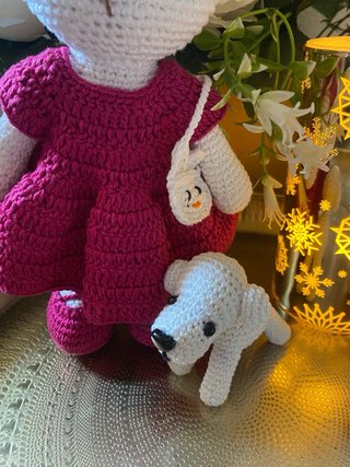 Coniglietta e cagnolino amigurumi in cotone