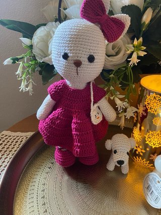 Coniglietta e cagnolino amigurumi in cotone