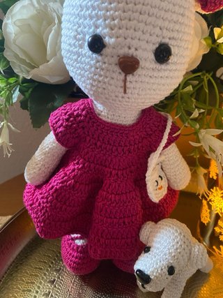 Coniglietta e cagnolino amigurumi in cotone