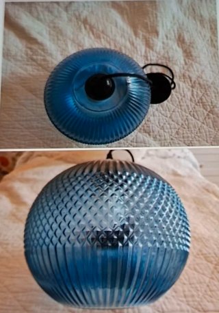 Lámpara colgante de cristal azul