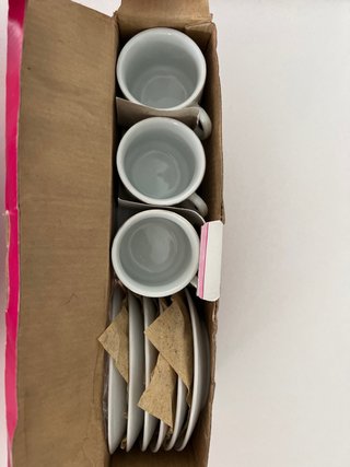 Juego 6 tazas y 6 platitos café vintage porcelana