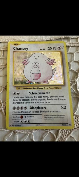 Carta Pokémon Chansey Liv.55 Base 120 PS