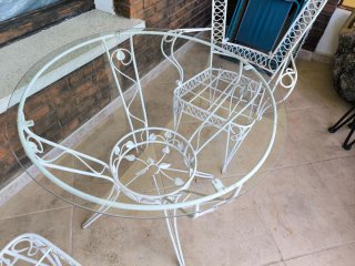 Mesa y 2 Sillas Hierro Forjado Jardín