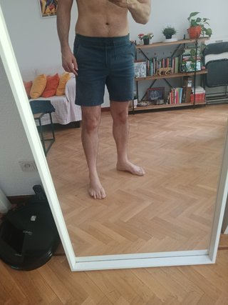 Pantalones cortos azules algodón hombre Zara