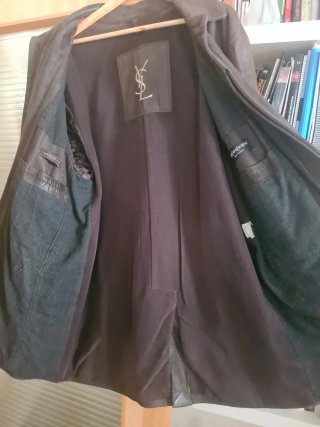 Chaquetón de cuero Yves Saint Laurent