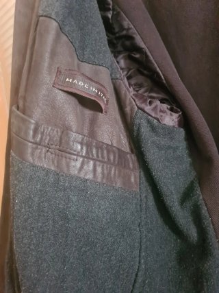 Chaquetón de cuero Yves Saint Laurent